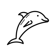 Dolphin icon on white background