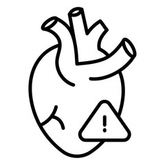 Heart risk icon Simple outline vector logo