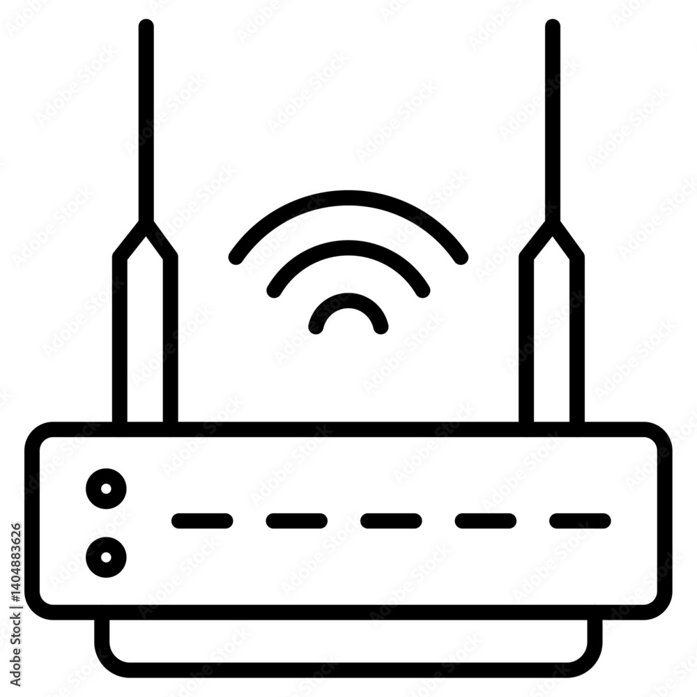 Poster internet router icon simple outline vector logo