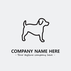 Dog illustration black and white for logo company vector image
