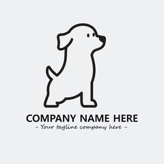 Dog illustration black and white for logo company vector image
