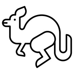 kangaroo icon Simple outline vector logo