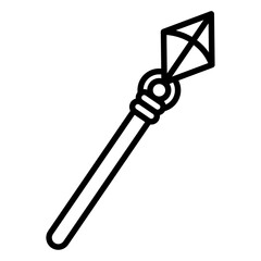 lance icon Simple outline vector logo