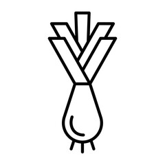 leek icon Simple outline vector logo