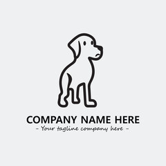 Dog illustration black and white for logo company vector image
