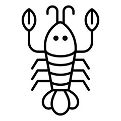 lobster icon Simple outline vector logo