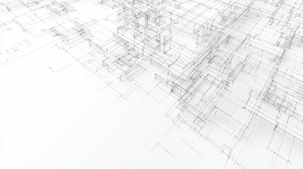 Complex architectural blueprint showcasing intricate design patterns and spatial details of a modern urban environment