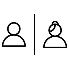 man and woman toilet sign icon Simple outline vector logo