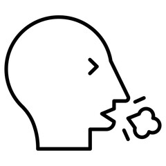 man coughs icon Simple outline vector logo