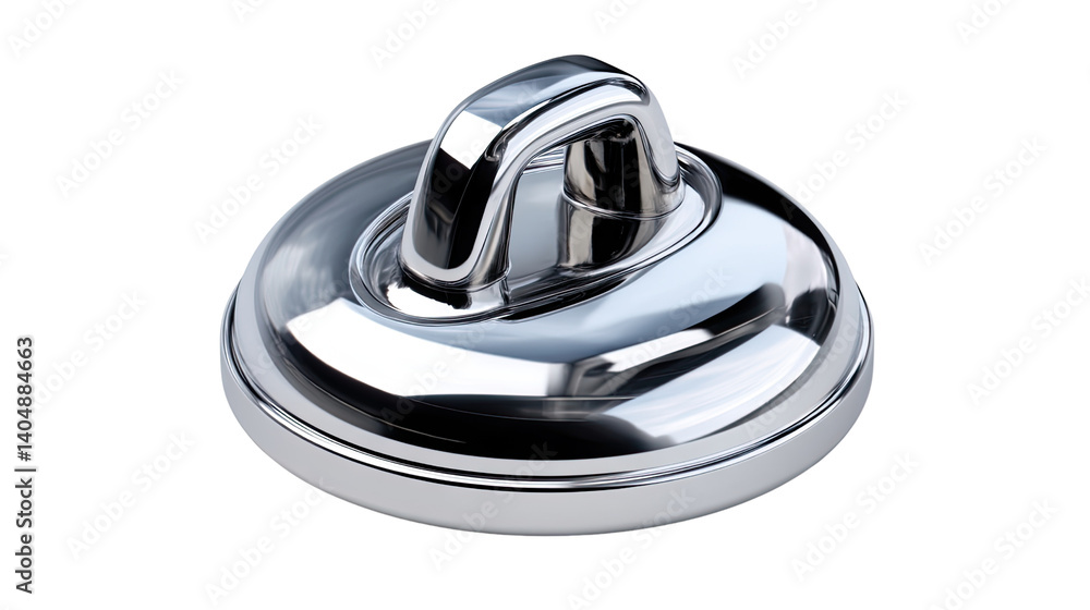 Poster shiny metal object: a close-up shot of a gleaming metal object, with a reflective surface. showcasin