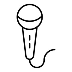 Microphone icon Simple outline vector logo