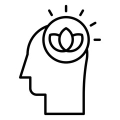 Mental Health icon Simple outline vector logo