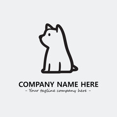 Dog illustration black and white for logo company vector image
