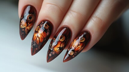 crystal nail on black background