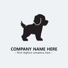 Dog illustration black and white for logo company vector image
