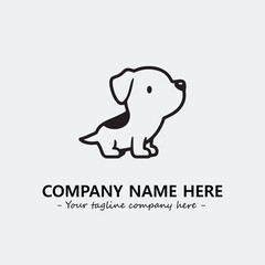 Dog illustration black and white for logo company vector image
