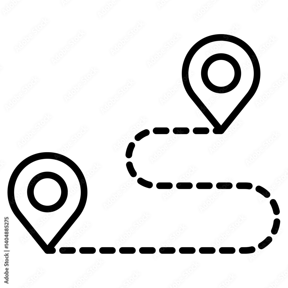 Poster navigation route icon simple outline vector logo