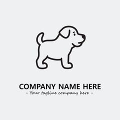 Dog illustration black and white for logo company vector image
