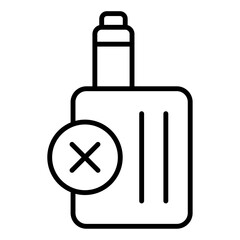 No Electronic Vaping icon Simple outline vector logo