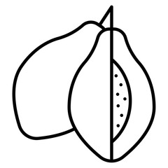Papaya icon Simple outline vector logo