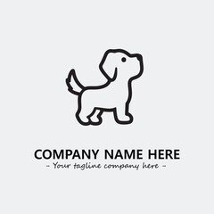 Dog illustration black and white for logo company vector image

