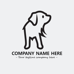 Dog illustration black and white for logo company vector image
