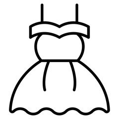 Party Fashion Dress icon Simple outline vector logo