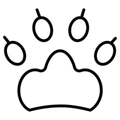 Paw Print icon Simple outline vector logo
