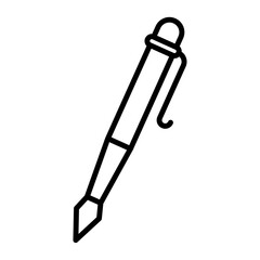 Pen icon Simple outline vector logo