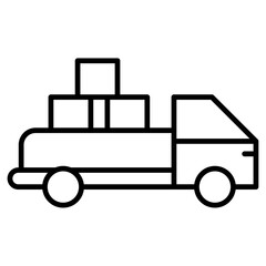 Pickup truck icon Simple outline vector logo