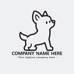 Dog illustration black and white for logo company vector image
