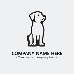 Dog illustration black and white for logo company vector image
