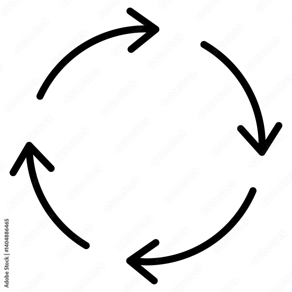 Poster repeat reload arrow icon simple outline vector logo