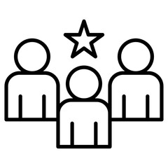 Rating employee icon Simple outline vector logo