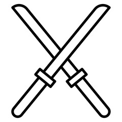 samurai sword icon Simple outline vector logo