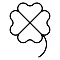 Saint patrick Leaf clover icon Simple outline vector logo