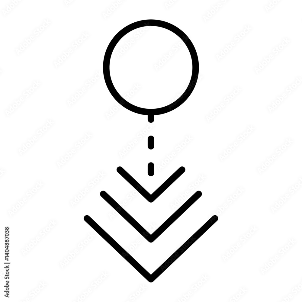 Poster scroll down icon simple outline vector logo