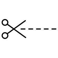 Scissors trim cut icon Simple outline vector logo