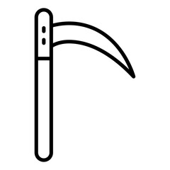 Scythe icon Simple outline vector logo