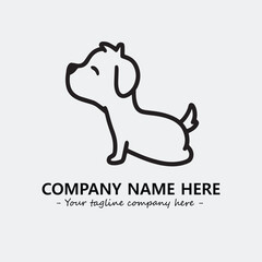 Dog illustration black and white for logo company vector image
