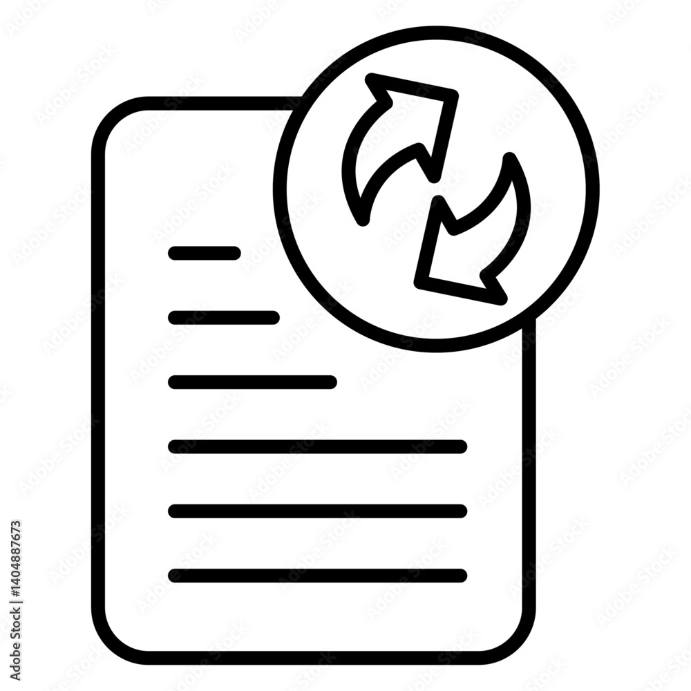 Poster synchronization icon simple outline vector logo