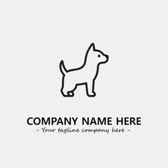 Dog illustration black and white for logo company vector image
