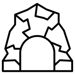 Tunnel mining industry icon Simple outline vector logo