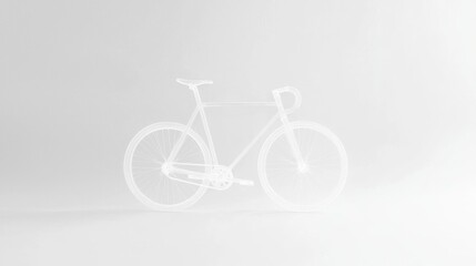 Naklejka premium Bicycle silhouette against a light background showcasing simplicity and modern design in a studio setting