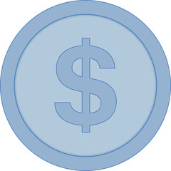 Dollar icon vector illustration. Dollar coin symbol transparent PNG. Dollar symbol.