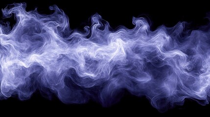 Fototapeta premium Abstract, ethereal smoke plumes against a stark black background.