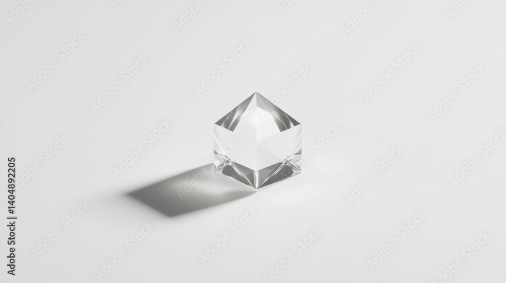 Poster a clear gem-like object with a faceted surface and a pointed top.