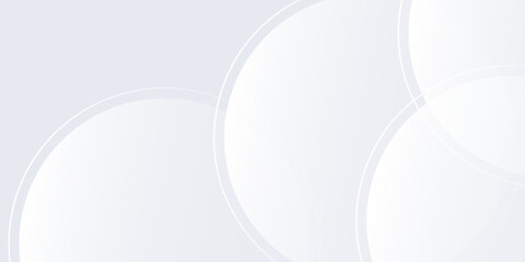 Modern white background with grey circle lines. Digital future technology concept abstract modern simple design