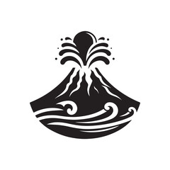 Obraz premium volcano vector silhouette clip art logo design