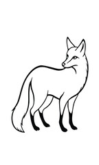 Elegant Fox Silhouette Illustration Standalone Wild Animal Design Isolated On White Background For Creative Projects